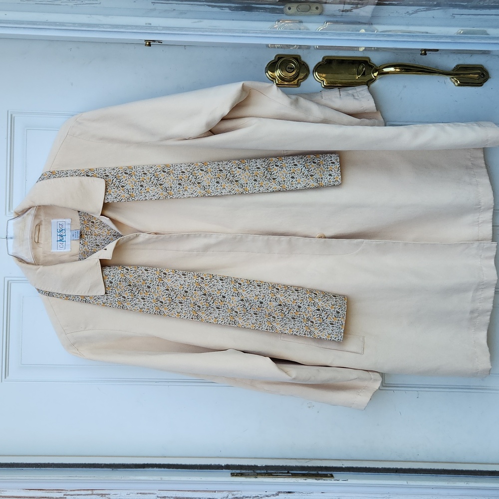 MS Cambridge Cream Women's Trench Coat With Scarf Size XL